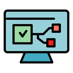 Poster - Computer interface icon. Outline Computer interface vector icon color flat isolated