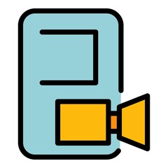 Poster - Video interface icon. Outline Video interface vector icon color flat isolated