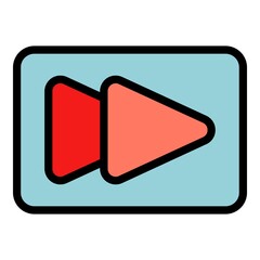 Poster - Rewind interface icon. Outline Rewind interface vector icon color flat isolated