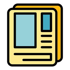Poster - Personal page interface icon. Outline Personal page interface vector icon color flat isolated
