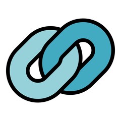 Poster - Chain interface icon. Outline Chain interface vector icon color flat isolated