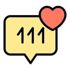 Poster - Message interface icon. Outline Message interface vector icon color flat isolated
