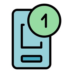 Poster - Notification interface icon. Outline Notification interface vector icon color flat isolated
