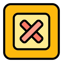 Poster - reject interface icon. outline reject interface vector icon color flat isolated