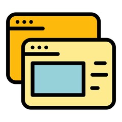 Poster - Web online interface icon. Outline Web online interface vector icon color flat isolated