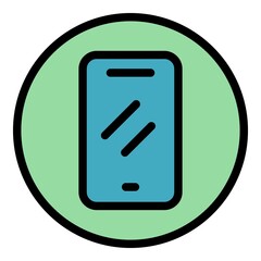 Poster - Phone interface icon. Outline phone interface vector icon color flat isolated