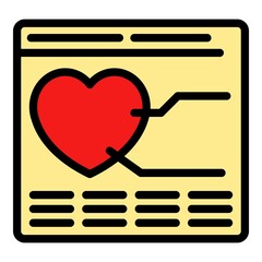 Poster - like page interface icon. outline like page interface vector icon color flat isolated
