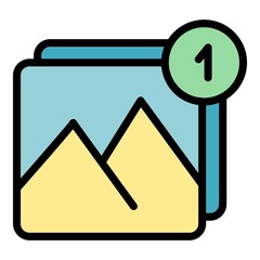 Poster - digital picture interface icon. outline digital picture interface vector icon color flat isolated