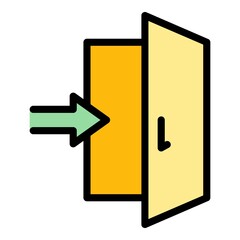 Poster - Enter door interface icon. Outline Enter door interface vector icon color flat isolated