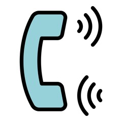 Poster - Call interface icon. Outline Call interface vector icon color flat isolated
