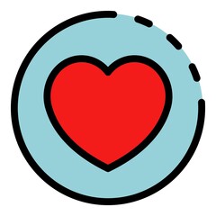 Poster - Heart like interface icon. Outline Heart like interface vector icon color flat isolated