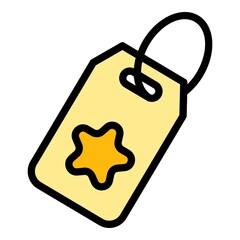 Poster - Price tag interface icon. Outline Price tag interface vector icon color flat isolated