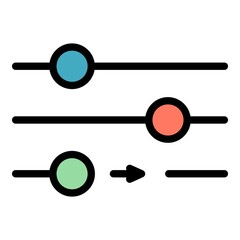 Poster - Button interface icon. Outline Button interface vector icon color flat isolated