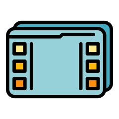 Poster - Kit interface icon. Outline Kit interface vector icon color flat isolated