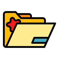 Poster - Favorite folder interface icon. Outline Favorite folder interface vector icon color flat isolated