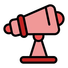 Poster - telescope icon. outline telescope vector icon color flat isolated