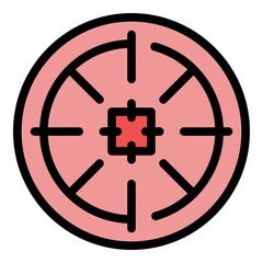 Poster - Sniper target icon. Outline sniper target vector icon color flat isolated