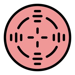 Poster - Crosshair target icon. Outline crosshair target vector icon color flat isolated
