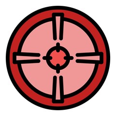 Poster - Crosshair sight icon. Outline crosshair sight vector icon color flat isolated