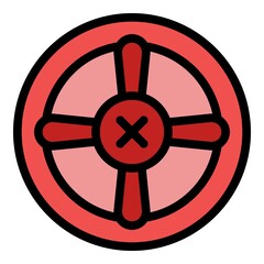 Poster - Focus sight icon. Outline focus sight vector icon color flat isolated