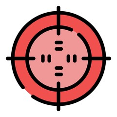 Poster - Optical reticle sight icon. Outline optical reticle sight vector icon color flat isolated