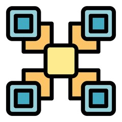 Poster - cryptocurrency operation icon. outline cryptocurrency operation vector icon color flat isolated