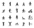 © Maksim - Vector set of sport exercise flat icons. Pixel perfect.