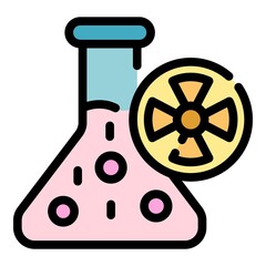 Poster - Nuclear flask icon. Outline Nuclear flask vector icon color flat isolated
