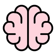 Poster - scientist brain icon. outline scientist brain vector icon color flat isolated
