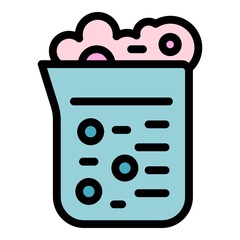 Poster - Foam chemical flask icon. Outline Foam chemical flask vector icon color flat isolated