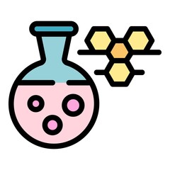 Poster - Nano flask icon. Outline Nano flask vector icon color flat isolated