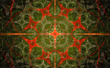 Aufkleber - digital illustration abstract image generated fractal background image wallpaper pattern of various geometric shapes and lines of various colors for computer graphics or web design