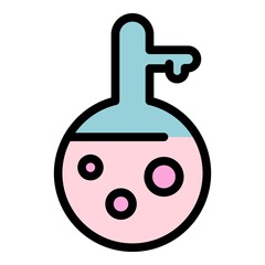 Wall Mural - boiling flask icon. outline boiling flask vector icon color flat isolated