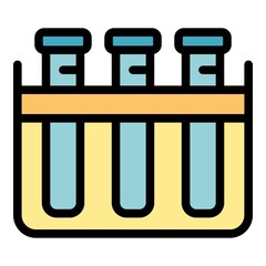 Poster - Test tubes icon. Outline test tubes vector icon color flat isolated