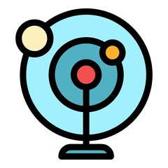 Poster - Perpetual motion curve icon. Outline Perpetual motion curve vector icon color flat isolated
