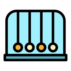 Poster - Newton balls icon. Outline Newton balls vector icon color flat isolated