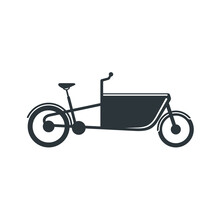 Cargo Bike Icon, Vector Art