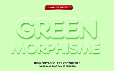 Wall Mural - green neomorphic neomorphisme emboss 3d simple modern future editable text effect