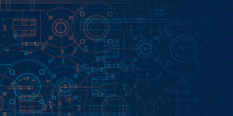 Technology background.Rotating gears. School physics.Machine technology. Vector illustration.