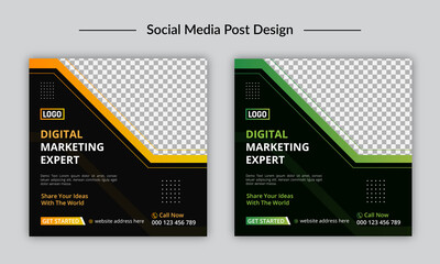 Wall Mural - Professional digital marketing business social media post vector design template. Creative online advertising social media banner layout