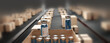 Covid19 Coronavirus vaccination bottles in package on conveyor belts. Covid-19 vaccine. 3d-illustration