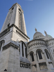 Poster - Ancient Sacre Coeur Cathedral on Montmartre in Paris, France