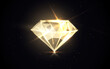 © pickup - Gold Diamond. Low polygon line, triangles, and particle style design. Abstract geometric wireframe light connection structure. Vector illustration