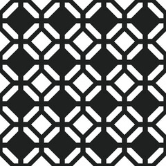 Poster - Simple white diamonds and four sticks around the edges create an intricate and seamless pattern. Vector and minimal pattern.