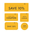Vector coupon. Discount coupon template isolated. Vector ticket