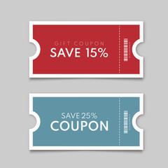 Sticker - Vector coupon. Discount coupon template isolated. Vector ticket