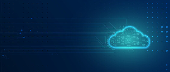 Cloud technology. Integrated digital web concept background