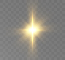 Wall Mural - Christmas star, light effect for vector illustrations.