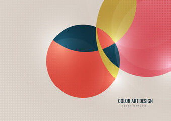 Poster - Bright colorful cut parts of a circle, decorative dots. Modern abstract background. Design layout for business presentations, flyers, posters and invitations. Vector