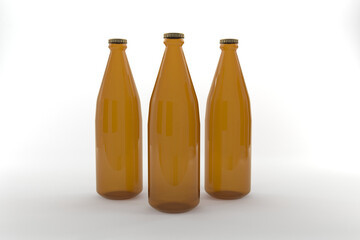 Wall Mural - 3D render of a bottles isolated on a white background